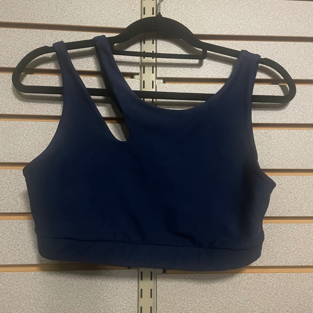 Becco Navy Blue‎ Asymmetrical Strap Sports Bra Size L